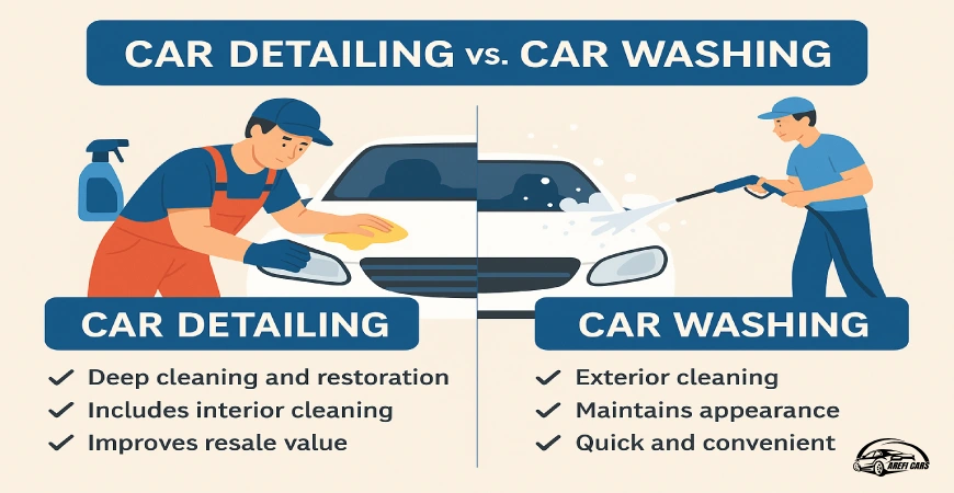 فرق بین دیتیلینگ خودرو و کارواش